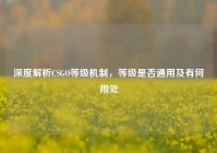 深度解析CSGO等级机制，等级是否通用及有何用处