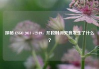 探秘 CSGO 2018 - 2019，那段时间究竟发生了什么？