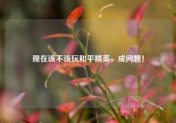 现在该不该玩和平精英，成问题！