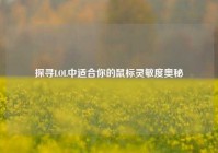 探寻LOL中适合你的鼠标灵敏度奥秘