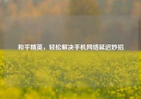 和平精英，轻松解决手机网络延迟妙招