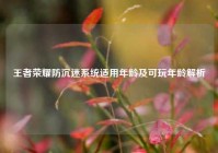 王者荣耀防沉迷系统适用年龄及可玩年龄解析