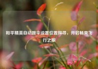 和平精英自动跳伞设置位置探寻，开启畅爽飞行之旅