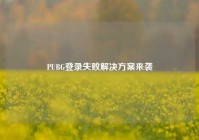 PUBG登录失败解决方案来袭