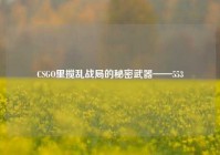 CSGO里搅乱战局的秘密武器——553