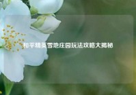 和平精英雪地庄园玩法攻略大揭秘
