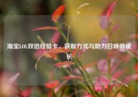 淘宝LOL双倍经验卡，获取方式与助力召唤师成长
