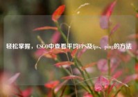轻松掌握，CSGO中查看平均FPS及fps、ping的方法