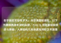 似乎前后关联性不大，内容表意较混乱，以下为兼顾两者生成的标题，PUBG 2K 优化解锁极致战斗体验，人体结构几何体速写开启艺术新境