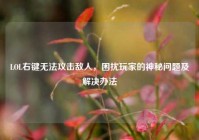LOL右键无法攻击敌人，困扰玩家的神秘问题及解决办法