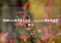探秘PUBG测试服卡拉金，pubg mobile的全新战斗魅力