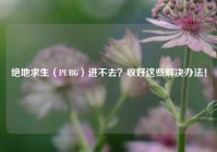 绝地求生（PUBG）进不去？收好这些解决办法！