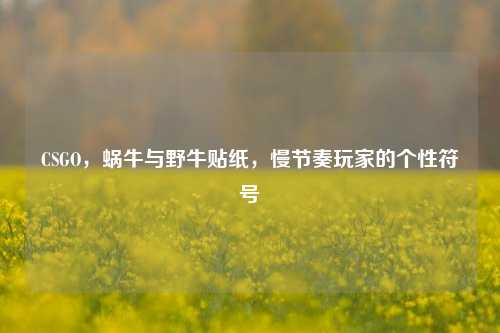 CSGO，蜗牛与野牛贴纸，慢节奏玩家的个性符号