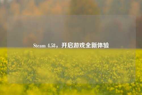 Steam 4.58，开启游戏全新体验