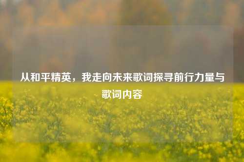 从和平精英，我走向未来歌词探寻前行力量与歌词内容