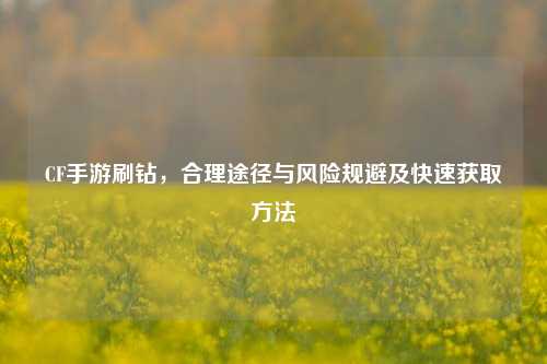 CF手游刷钻，合理途径与风险规避及快速获取方法
