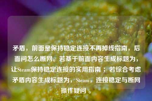 矛盾，前面是保持稳定连接不再掉线指南，后面问怎么断网。若基于前面内容生成标题为，让Steam保持稳定连接的实用指南 ；若综合考虑矛盾内容生成标题为，Steam，连接稳定与断网操作疑问 。