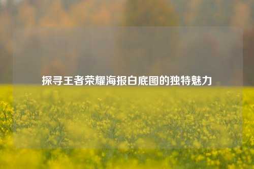 探寻王者荣耀海报白底图的独特魅力