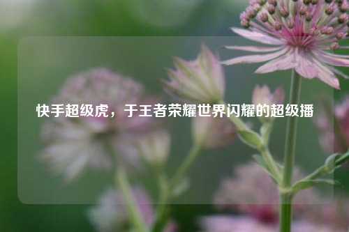 快手超级虎，于王者荣耀世界闪耀的超级播