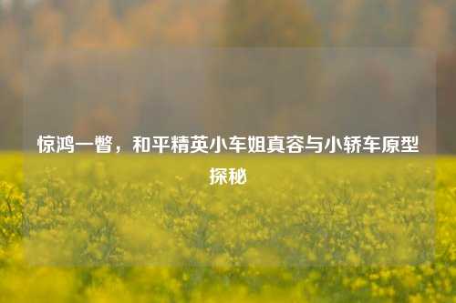 惊鸿一瞥，和平精英小车姐真容与小轿车原型探秘