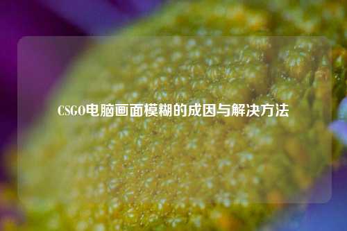 CSGO电脑画面模糊的成因与解决方法