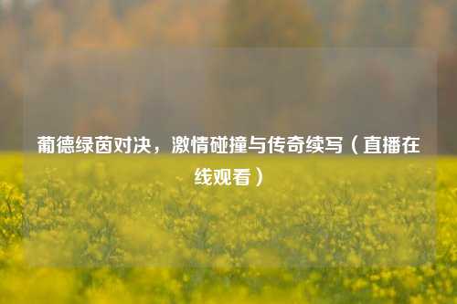 葡德绿茵对决，激情碰撞与传奇续写（直播在线观看）