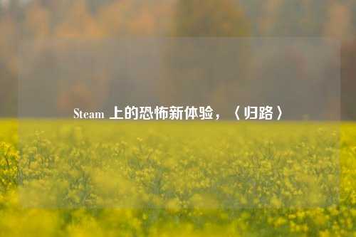 Steam 上的恐怖新体验，〈归路〉
