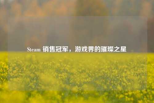 Steam 销售冠军，游戏界的璀璨之星