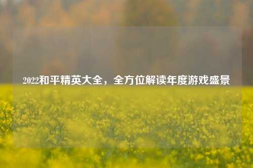 2022和平精英大全，全方位解读年度游戏盛景
