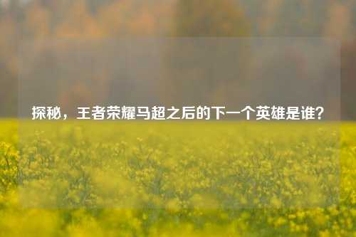 探秘，王者荣耀马超之后的下一个英雄是谁？