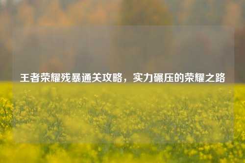 王者荣耀残暴通关攻略，实力碾压的荣耀之路