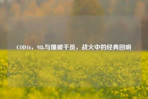 COD16，98k与爆破干员，战火中的经典回响