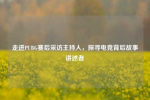 走进PUBG赛后采访主持人，探寻电竞背后故事讲述者