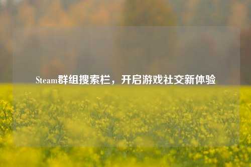 Steam群组搜索栏，开启游戏社交新体验