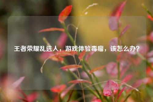 王者荣耀乱选人，游戏体验毒瘤，该怎么办？