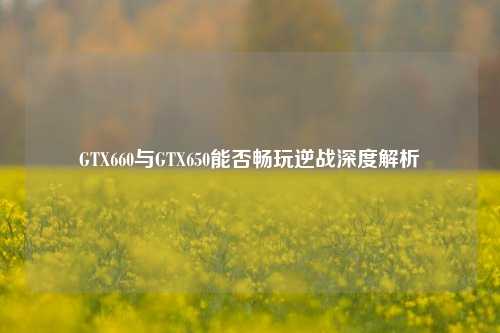 GTX660与GTX650能否畅玩逆战深度解析