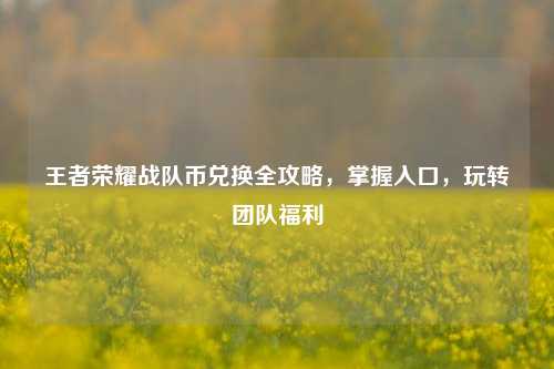 王者荣耀战队币兑换全攻略，掌握入口，玩转团队福利