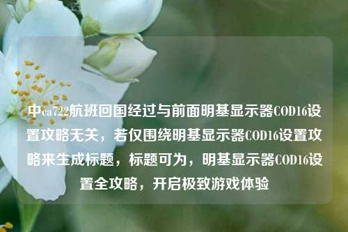 中ca722航班回国经过与前面明基显示器COD16设置攻略无关,若仅围绕明基显示器COD16设置攻略来生成标题,标题可为,明基显示器COD16设置全攻略,开启极致游戏体验