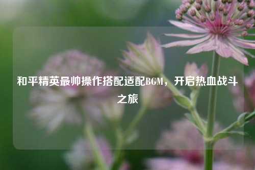 和平精英最帅操作搭配适配BGM，开启热血战斗之旅