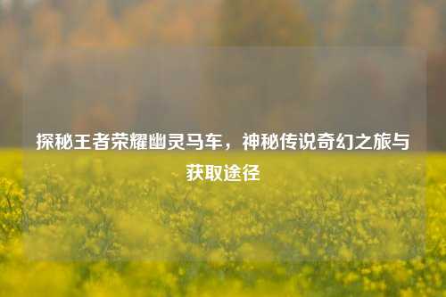 探秘王者荣耀幽灵马车，神秘传说奇幻之旅与获取途径