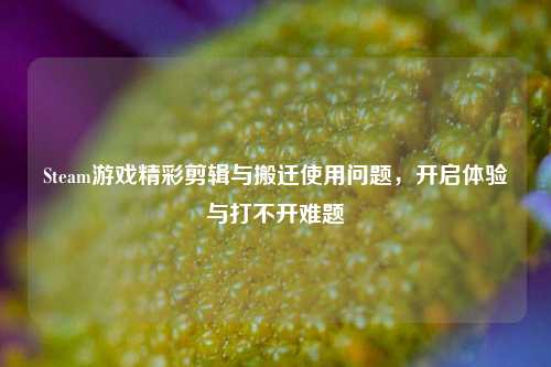 Steam游戏精彩剪辑与搬迁使用问题，开启体验与打不开难题