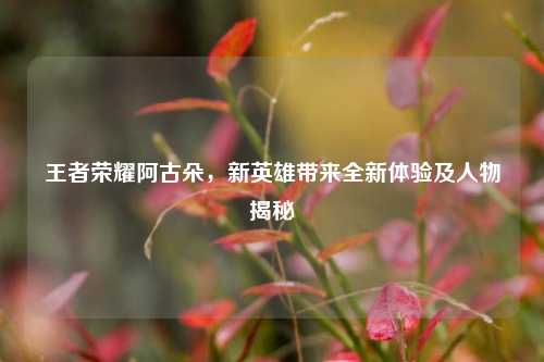 王者荣耀阿古朵，新英雄带来全新体验及人物揭秘