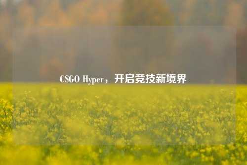 CSGO Hyper,开启竞技新境界