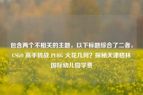包含两个不相关的主题，以下标题综合了二者，CSGO 高手转战 PUBG 火花几何？探秘天津格林国际幼儿园学费