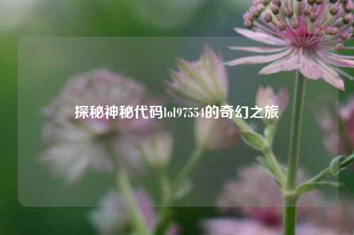 探秘神秘代码lol97554的奇幻之旅