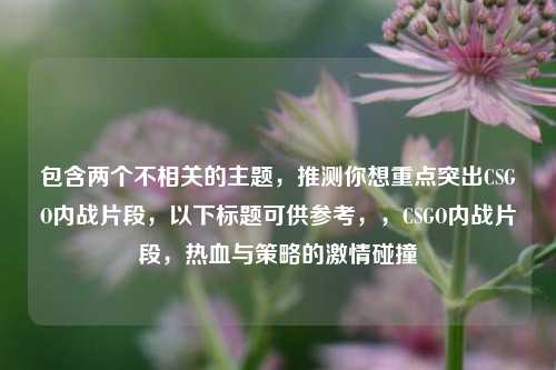 包含两个不相关的主题，推测你想重点突出CSGO内战片段，以下标题可供参考，，CSGO内战片段，热血与策略的激情碰撞