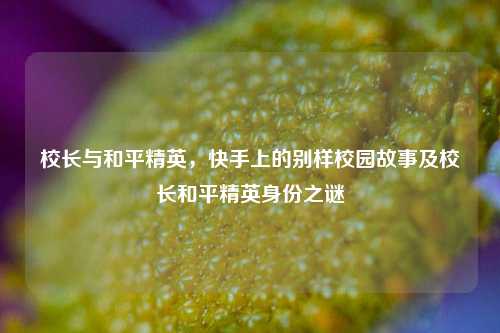 校长与和平精英，快手上的别样校园故事及校长和平精英身份之谜