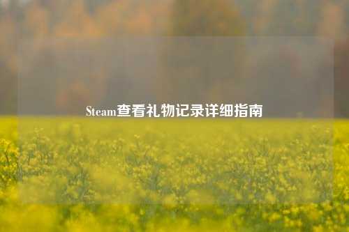 Steam查看礼物记录详细指南
