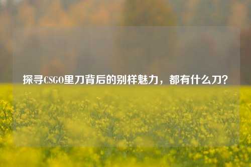 探寻CSGO里刀背后的别样魅力，都有什么刀？