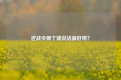 逆战中哪个键说话最好用？